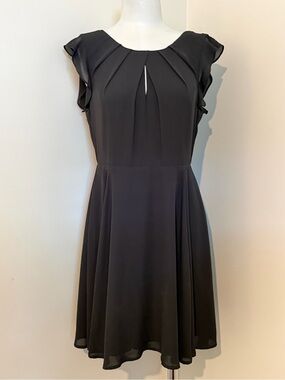 Express Black Mini Dress with Flutter Sleeves